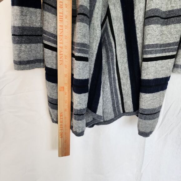 Derek Lam 10 Crosby 90% Wool Cardigan Size S flared Longline Striped Gray Soft - Picture 9 of 10